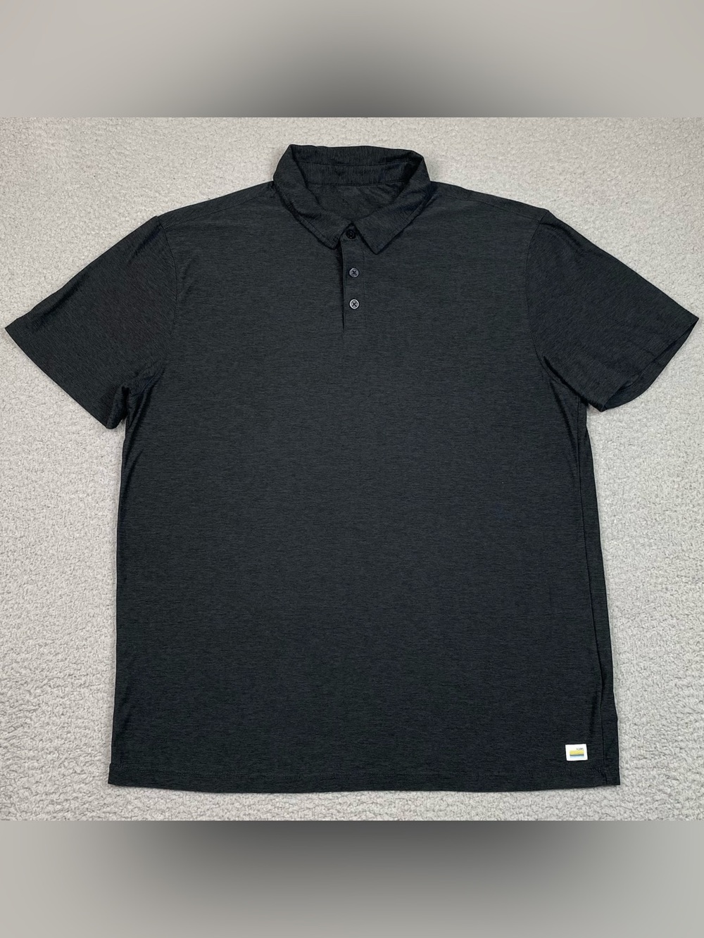Vuori Strato Tech Polo Shirt Men's Size L Dark Gray Short Sleeve Stretch EUC